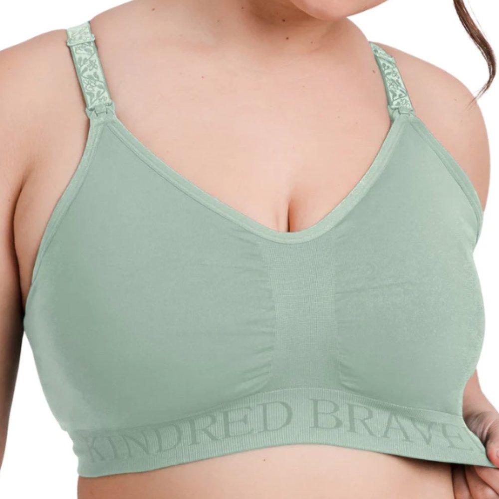 Kindred Bravely Sublime Hands-Free Pumping & Nursing Sports Bra in Cactus